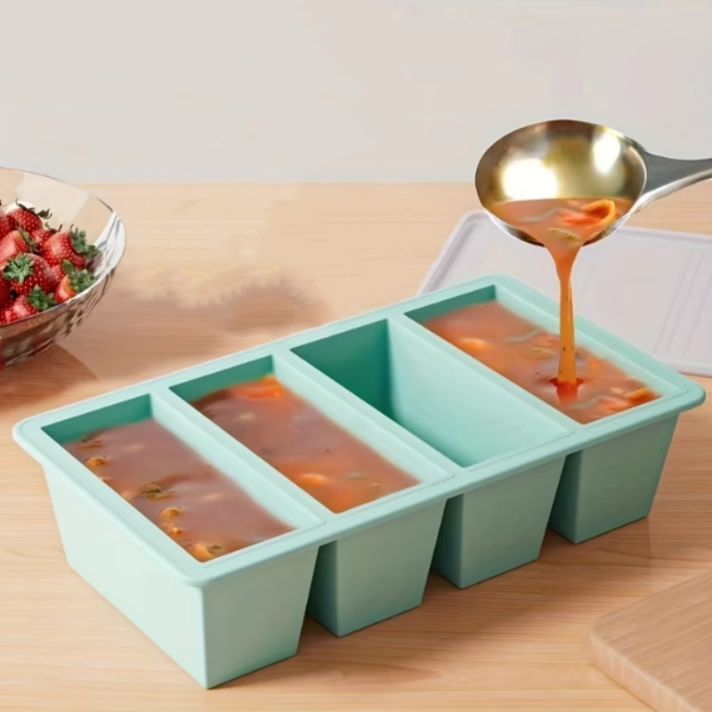 Meal Prep Freezer - 1pc Silicone Freezer Tray with Lid