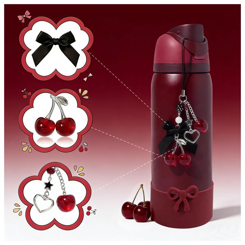 Black Cherry Charm & Bow Silic - Glass Container Set recension och pris
