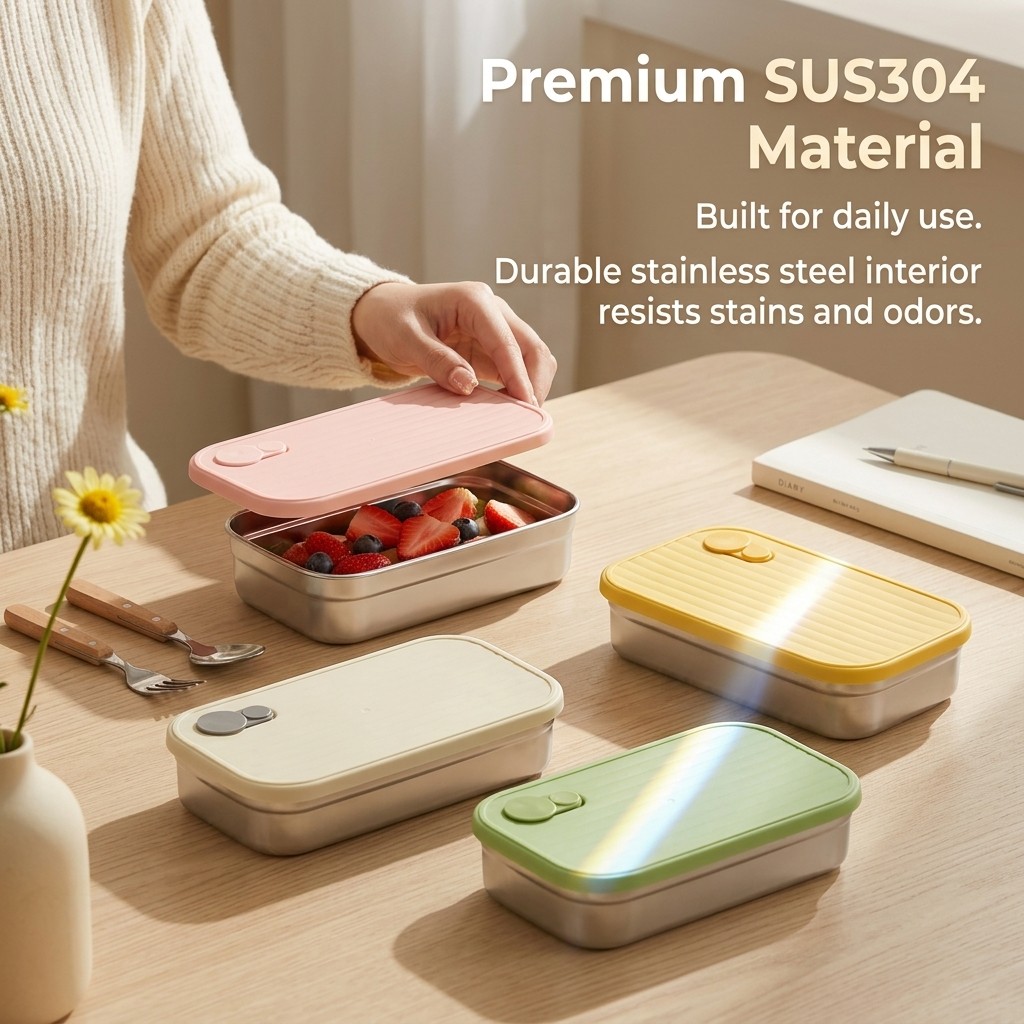 Stainless Steel Bento Box Meta - Meal Prep Kinder recension och pris