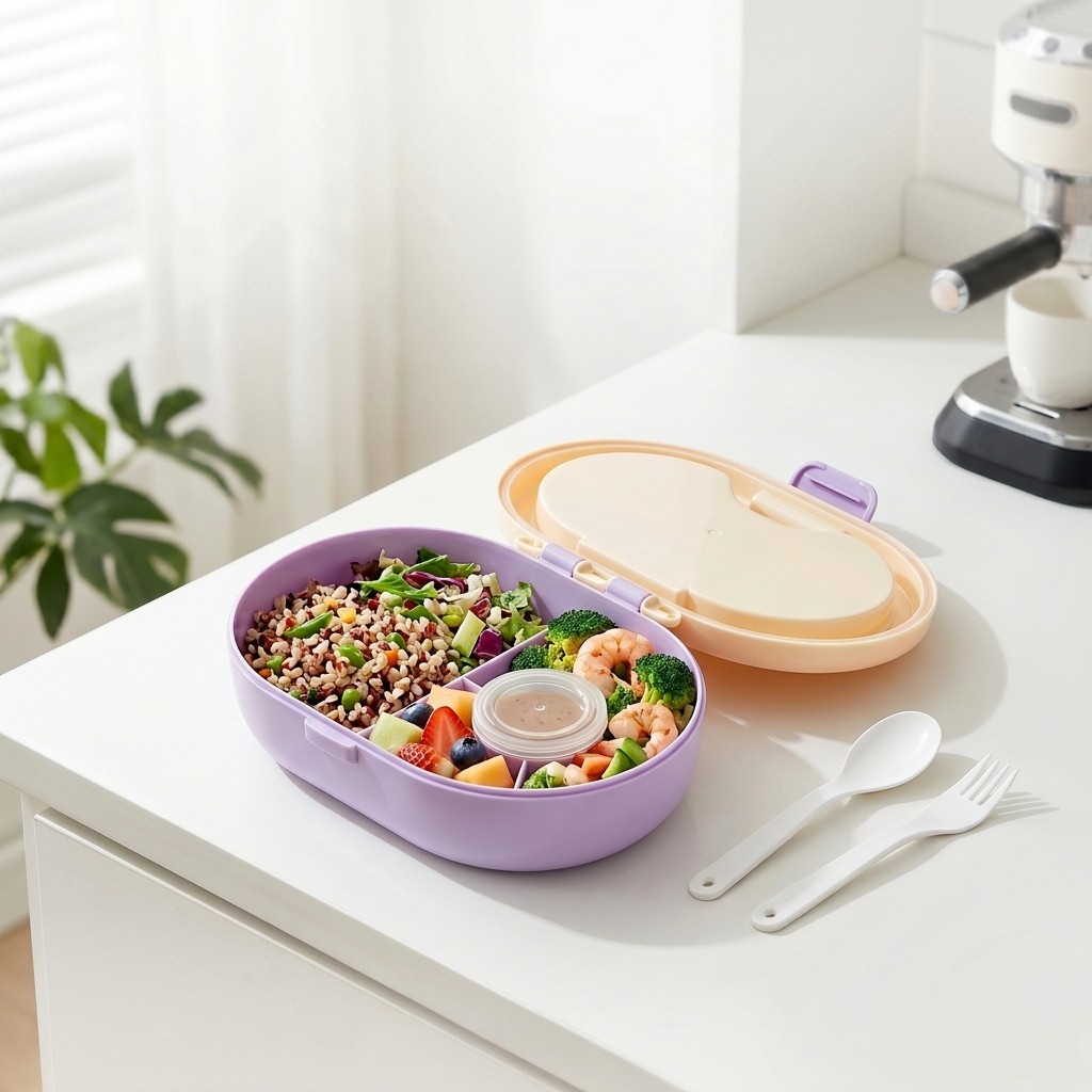Portable Plastic Bento Lunch B - Meal Prep Kinder recension och pris