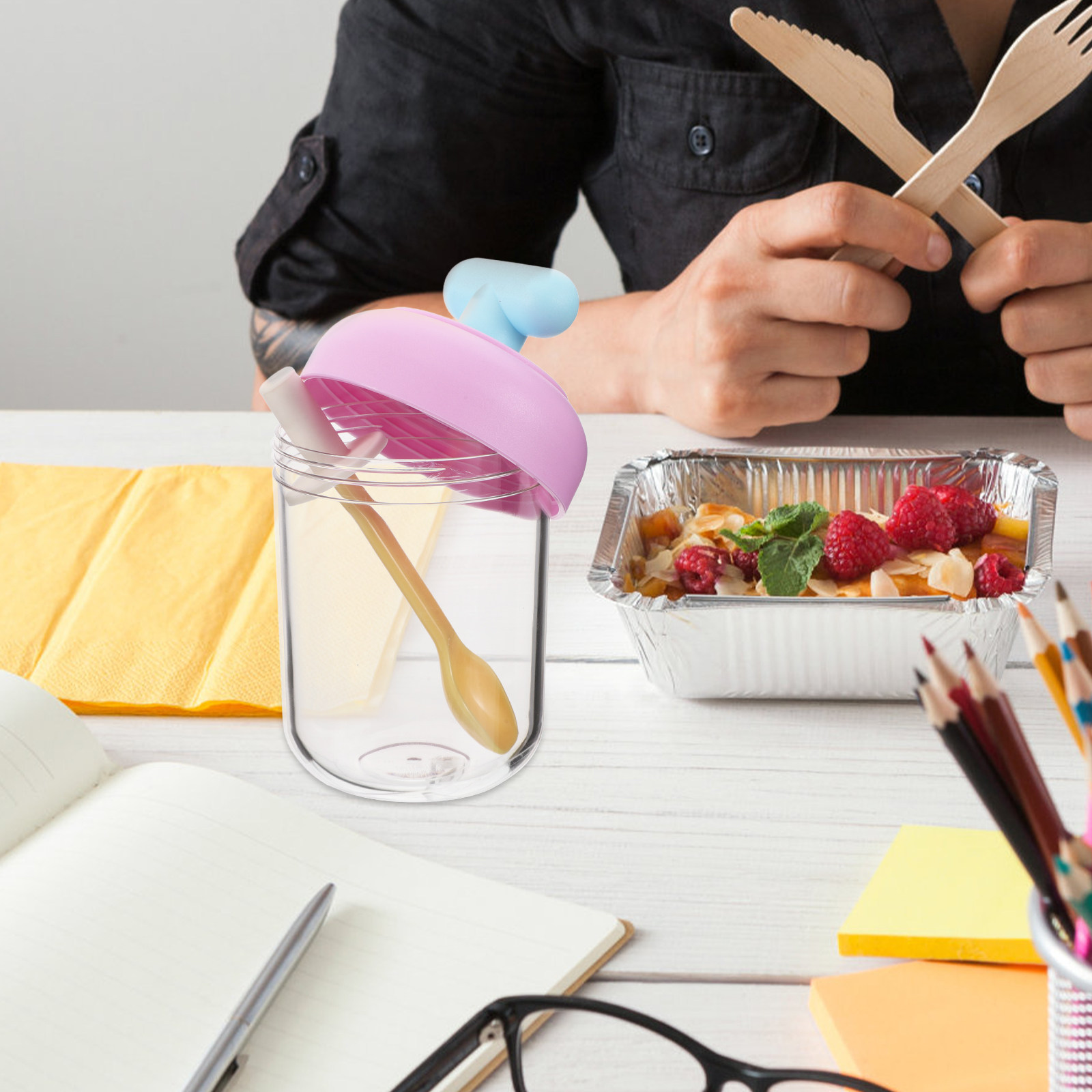 Portable Double-Layer Salad Cu - Meal Prep Oatmeal recension och pris