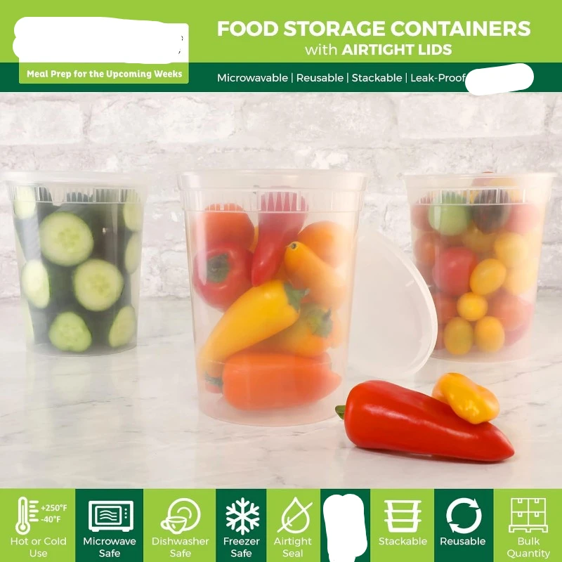[24 Set] 8oz-32 Oz Plastic Del - Meal Prep Freezer recension och pris