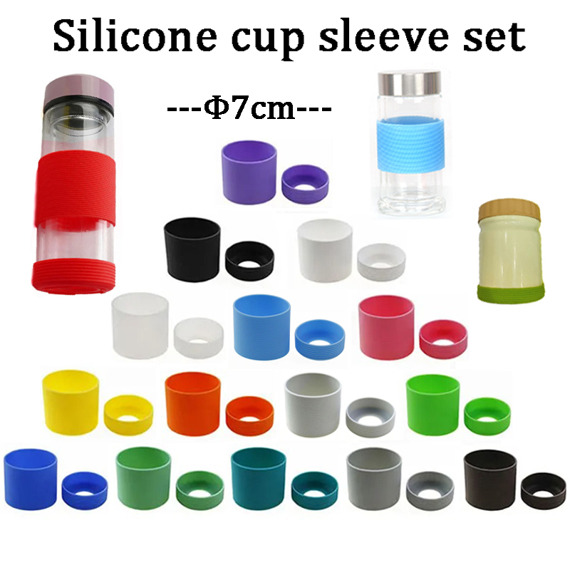 7cm Silicone Cup Sleeve Set Gl - Glass Container Set recension och pris
