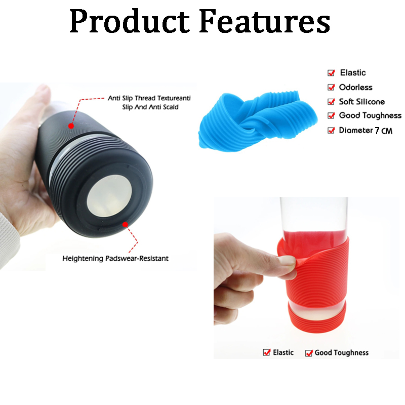 7cm Silicone Cup Sleeve Set Gl - Glass Container Set recension och pris