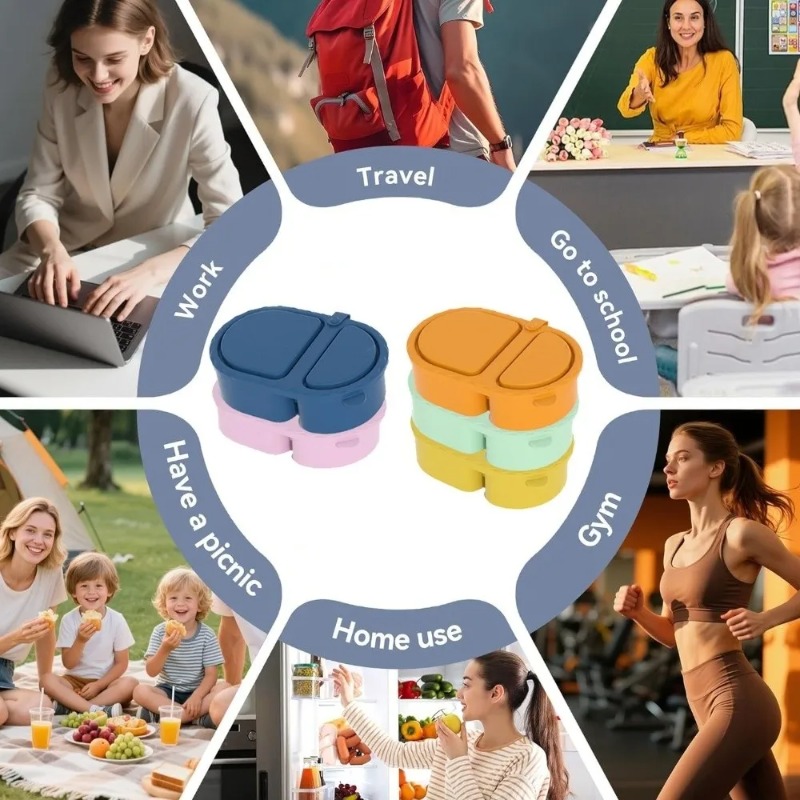 Food Grade Silicone Lunch Box  - Meal Prep Oatmeal recension och pris