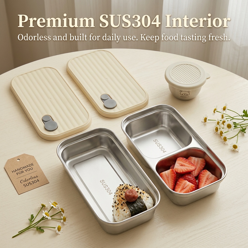 304 Stainless Steel Bento Box  - Meal Prep Kinder recension och pris
